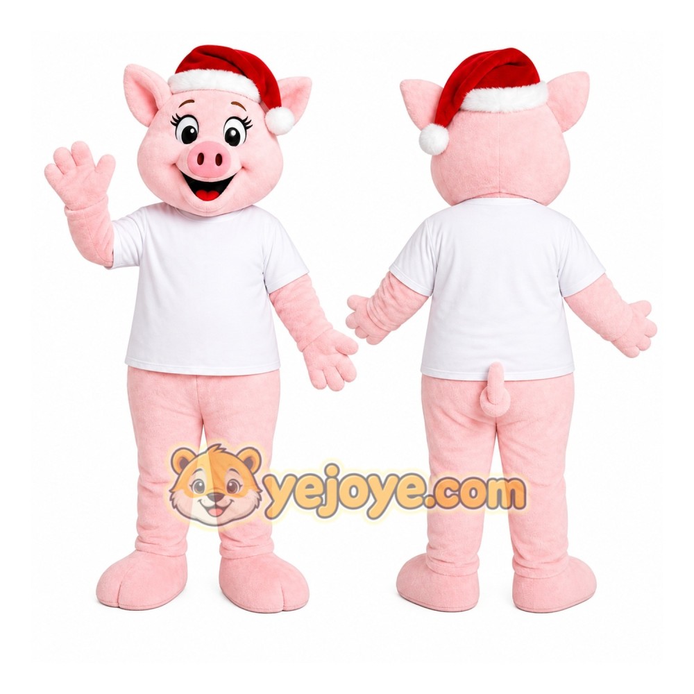 Pink Pig Mascot Costume Pink Pig Mascot Costume