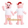 Pink Pig Mascot Costume Pink Pig Mascot Costume