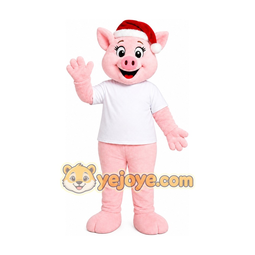 Pink Pig Mascot Costume Pink Pig Mascot Costume
