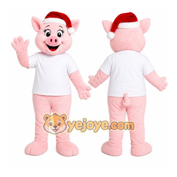Pink Pig Mascot Costume