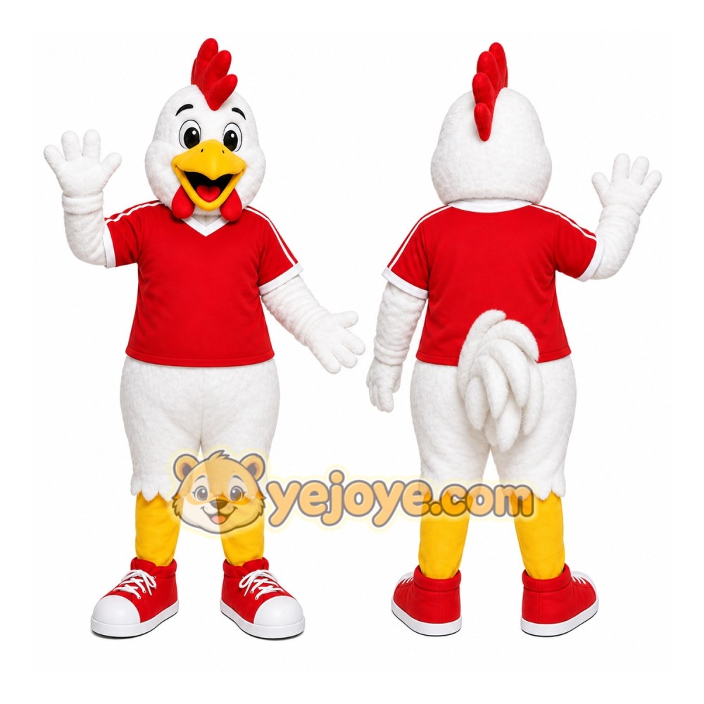 White Chicken Mascot Costume White Chicken Mascot Costume