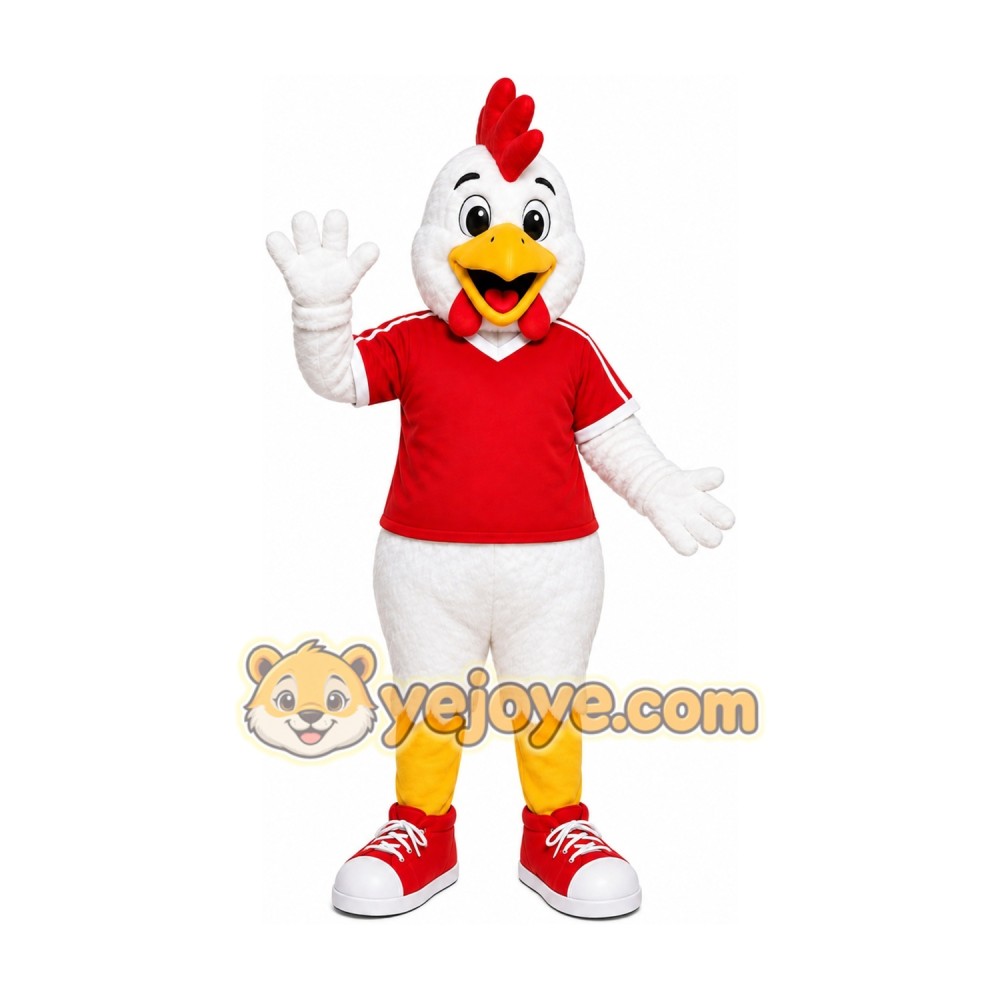 White Chicken Mascot Costume White Chicken Mascot Costume