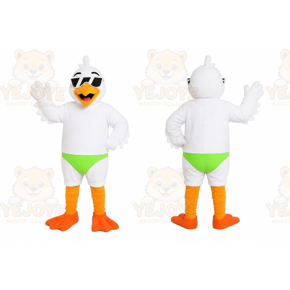 White Duck Swimwear Mascot Costume