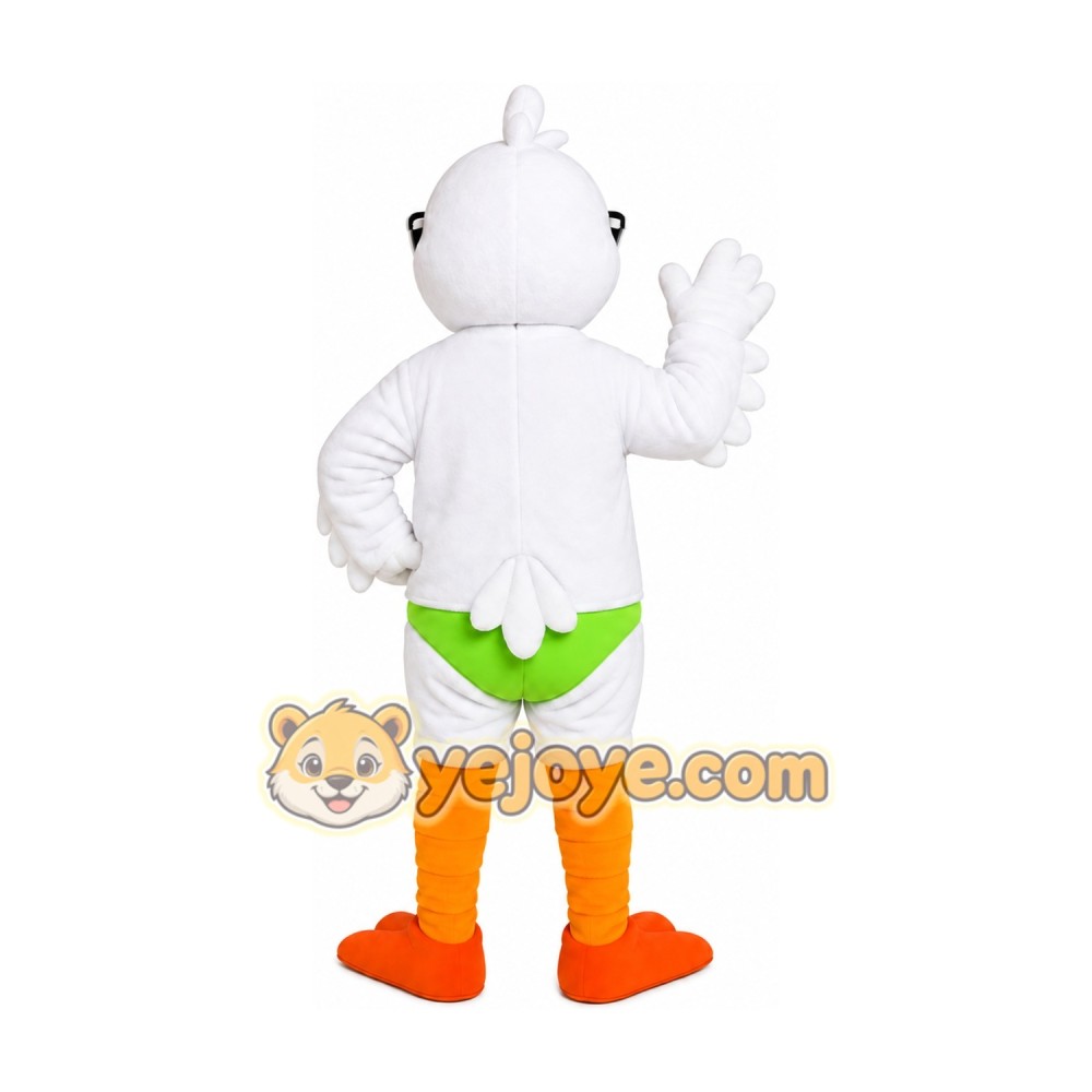 White Duck Swimwear Mascot Costume White Duck Swimwear Mascot Costume