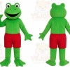 Green Frog Red Shorts Mascot Costume