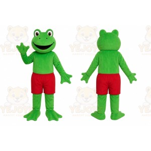 Green Frog Red Shorts Mascot Costume