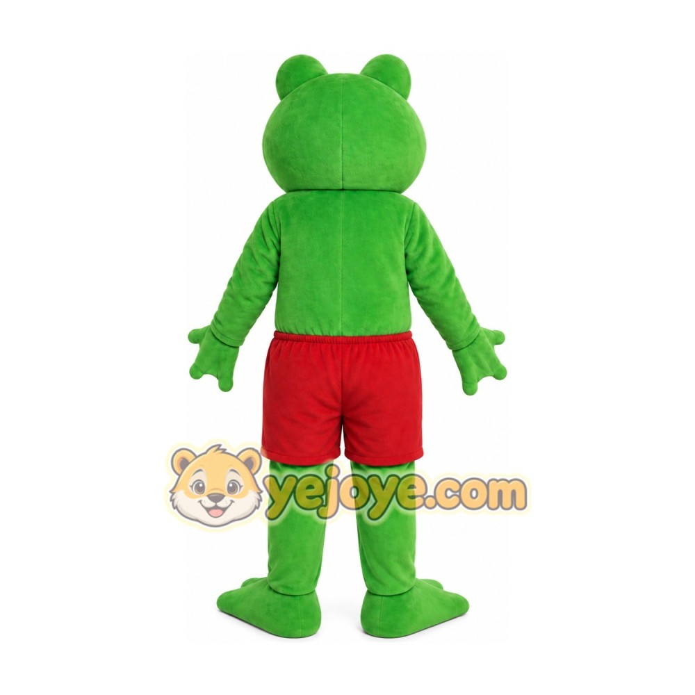 Green Frog Red Shorts Mascot Costume Green Frog Red Shorts Mascot Costume