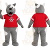 Gray Dog Red Shirt Mascot Costume