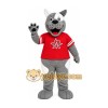 Gray Dog Red Shirt Mascot Costume