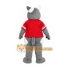 Gray Dog Red Shirt Mascot Costume