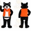Black Fox Orange Vest Mascot Costume