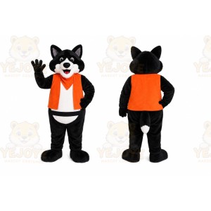 Black Fox Orange Vest Mascot Costume