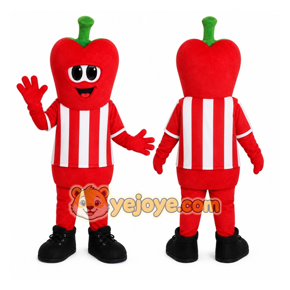 Red Bell Pepper Mascot Costume Red Bell Pepper Mascot Costume