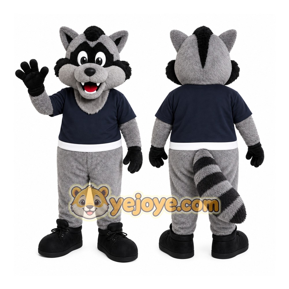 Gray Raccoon Mascot Costume Gray Raccoon Mascot Costume