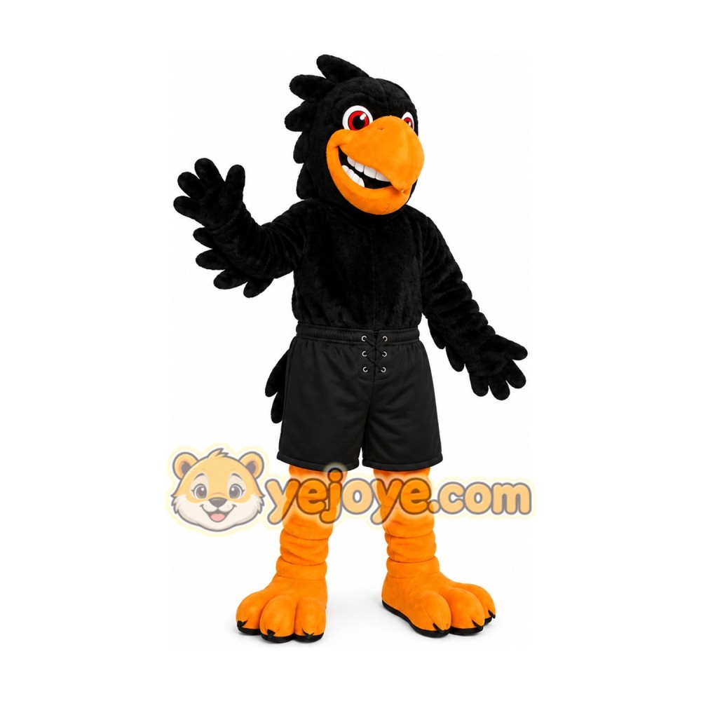 Black Raven Mascot Costume Black Raven Mascot Costume