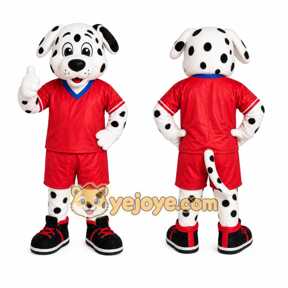 Dalmatian Red Jersey Mascot Costume Dalmatian Red Jersey Mascot Costume