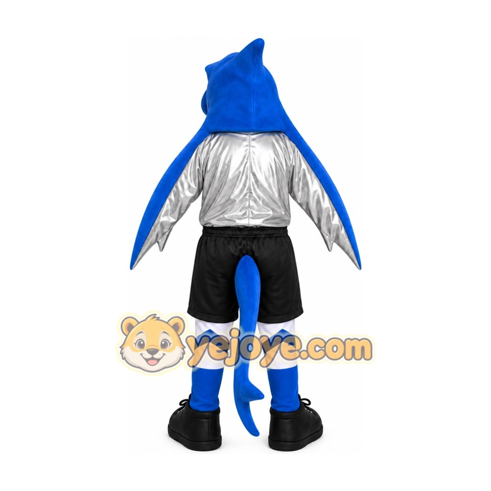 Blue Shark Hockey Mascot Costume