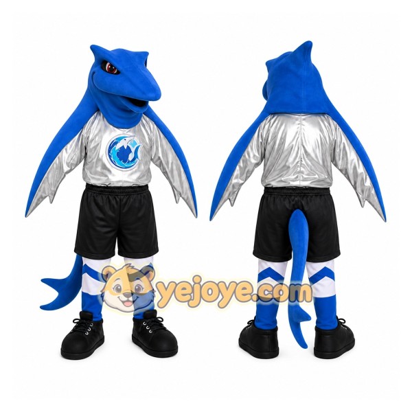 Blue Shark Hockey Mascot Costume