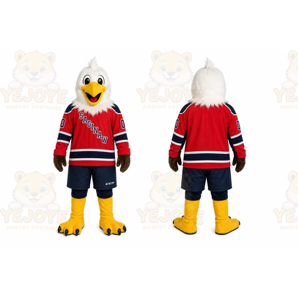 Eagle Red Jersey Mascot Costume