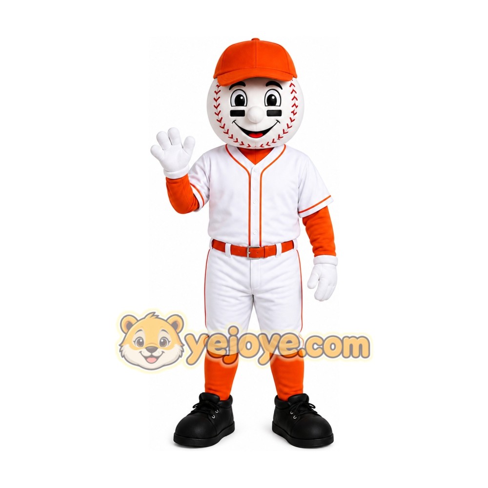 Orange Baseball Boy Mascot Costume