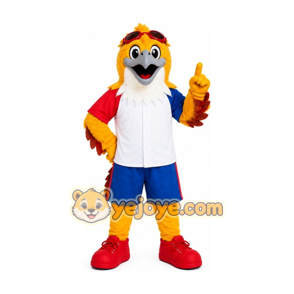 Yellow Falcon Mascot Costume Adult Size Yellow Falcon Mascot Costume Adult Size