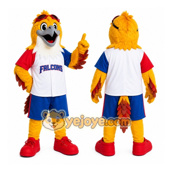 Yellow Falcon Mascot Costume Adult Size