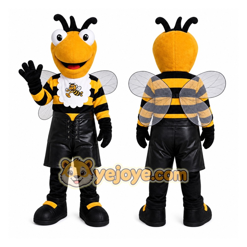 Black Bee Mascot Costume Black Bee Mascot Costume