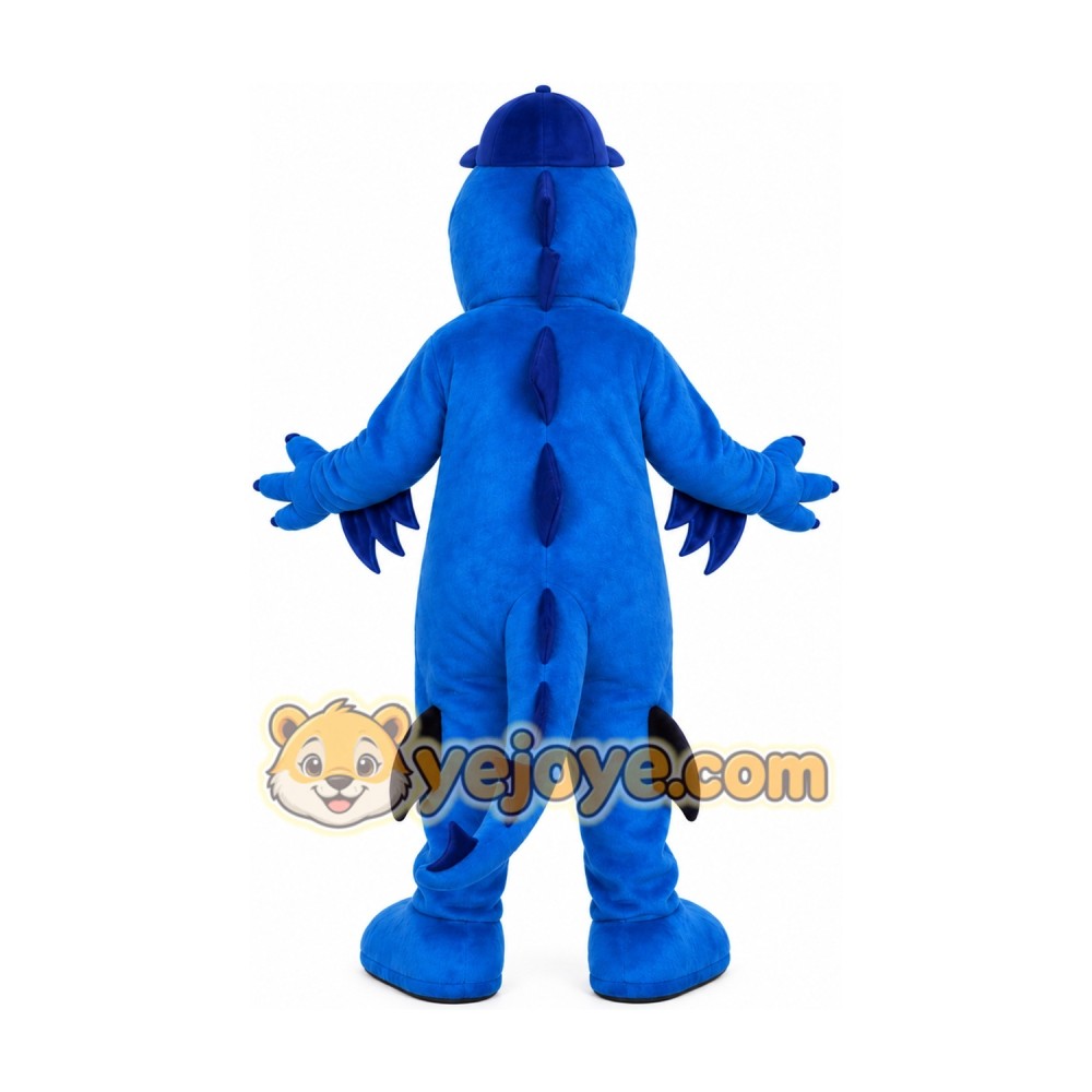 Cute Blue Dinosaur Mascot Costume Adult Size