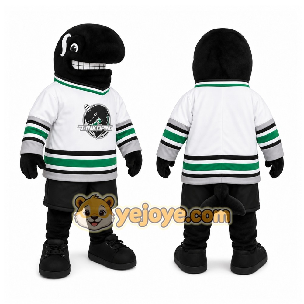 Black and White Orca Mascot Costume Adult Size Black and White Orca Mascot Costume Adult Size
