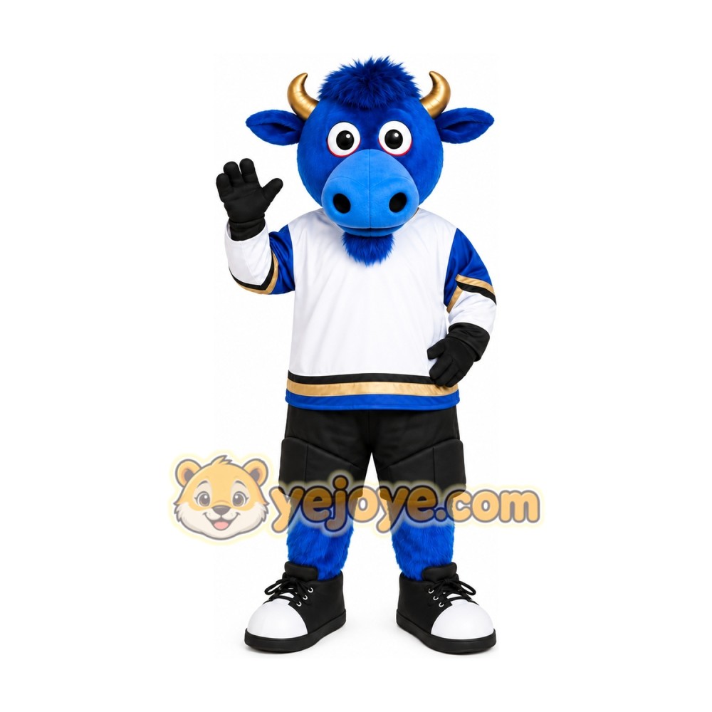Blue Bull Sports Mascot Costume Blue Bull Sports Mascot Costume