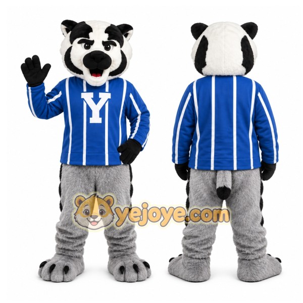 Black and White Badger Mascot Costume