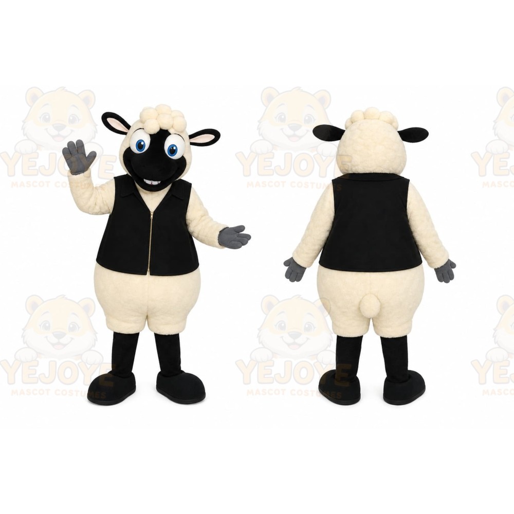 Black White Sheep Mascot Costume