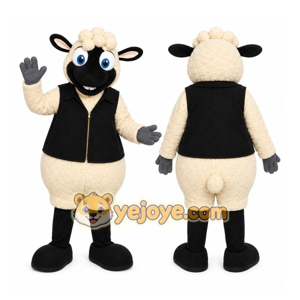 Black White Sheep Mascot Costume