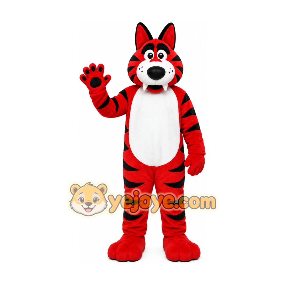 Red Tiger Mascot Costume Red Tiger Mascot Costume