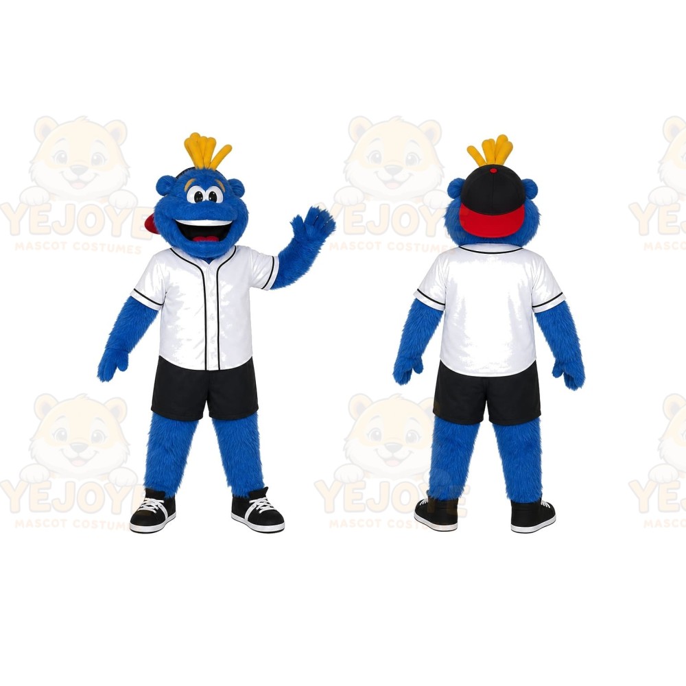 Blue Furry Monster Mascot Costume