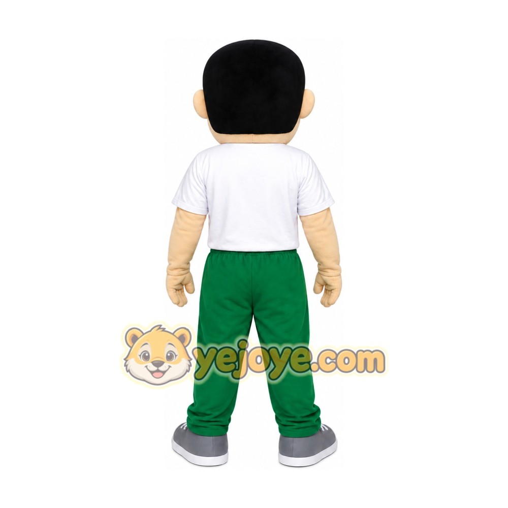 Cartoon Boy Green Pants Mascot Costume