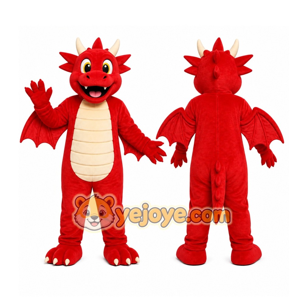 Red Dragon Mascot Costume Red Dragon Mascot Costume