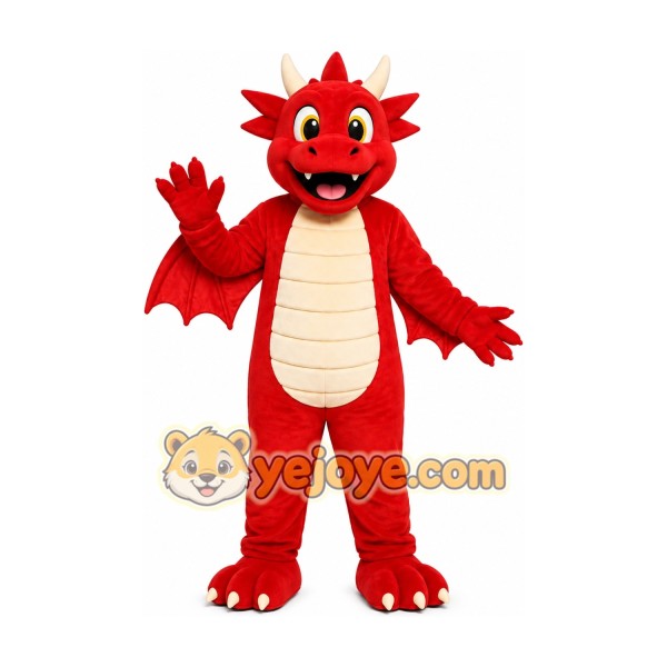 Red Dragon Mascot Costume Red Dragon Mascot Costume