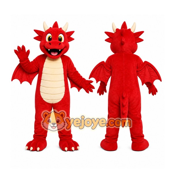 Red Dragon Mascot Costume