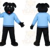 Black Dog Blue Shirt Mascot Costume