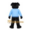 Black Dog Blue Shirt Mascot Costume Black Dog Blue Shirt Mascot Costume