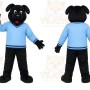Black Dog Blue Shirt Mascot Costume
