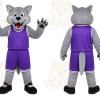 Gray Wolf Purple Mascot Costume