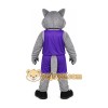 Gray Wolf Purple Mascot Costume Gray Wolf Purple Mascot Costume