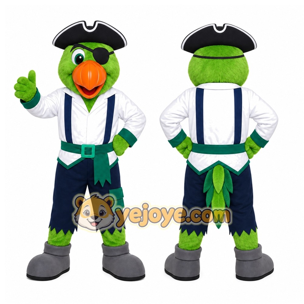 Green Parrot Referee Mascot Costume Green Parrot Referee Mascot Costume