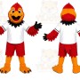 Cartoon Cardinal Mascot Costume Adult Size