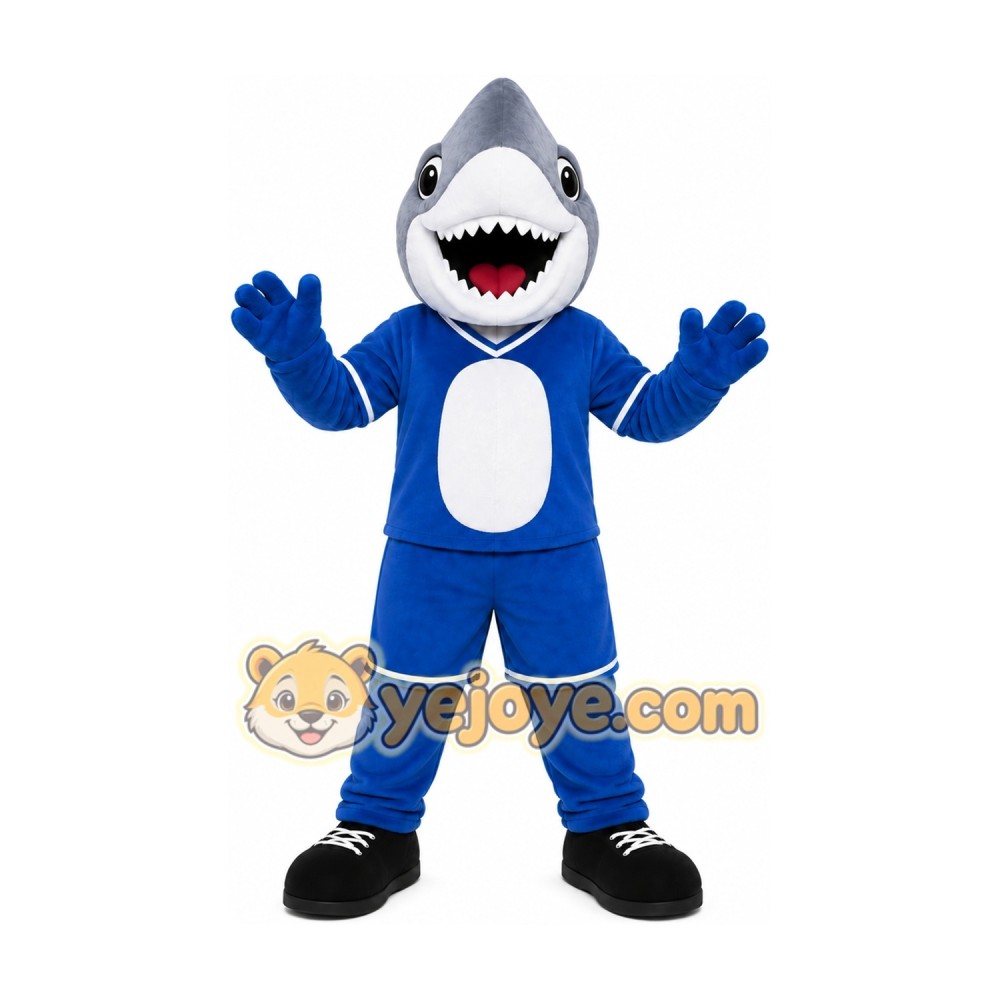 Blue Shark Mascot Costume Blue Shark Mascot Costume