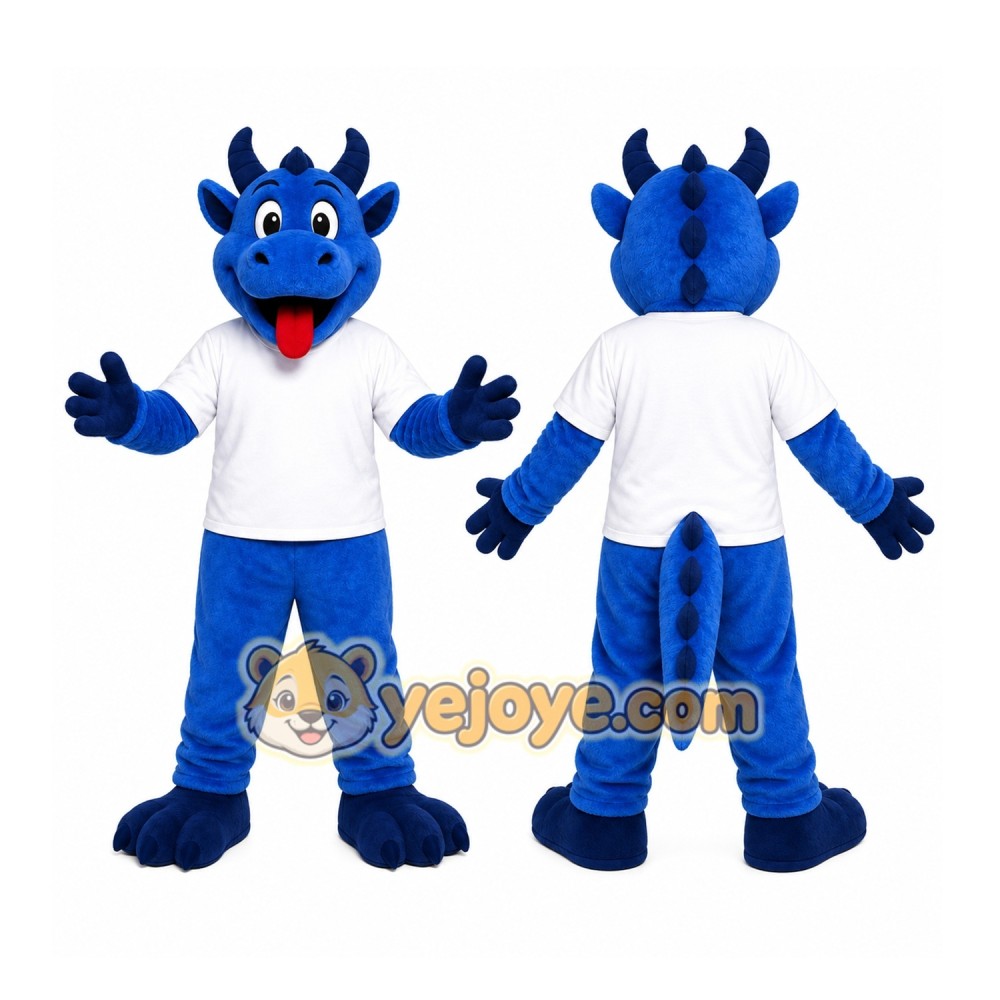 Blue Dragon Mascot Costume Blue Dragon Mascot Costume