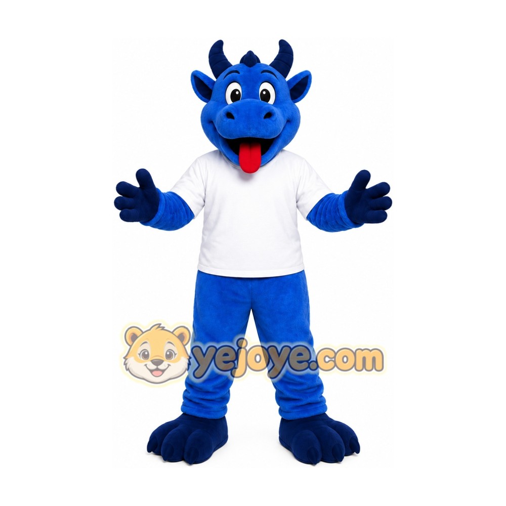 Blue Dragon Mascot Costume Blue Dragon Mascot Costume