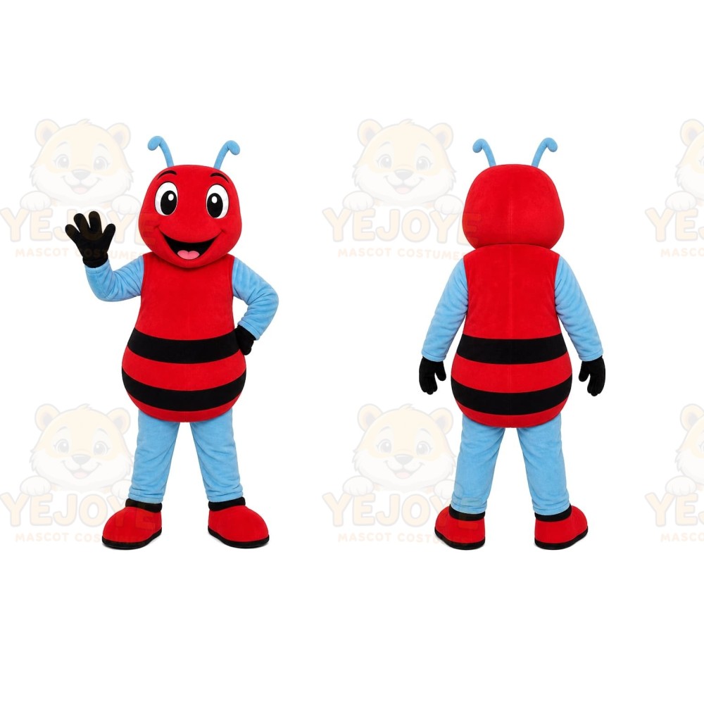 Red Bee Mascot Costume